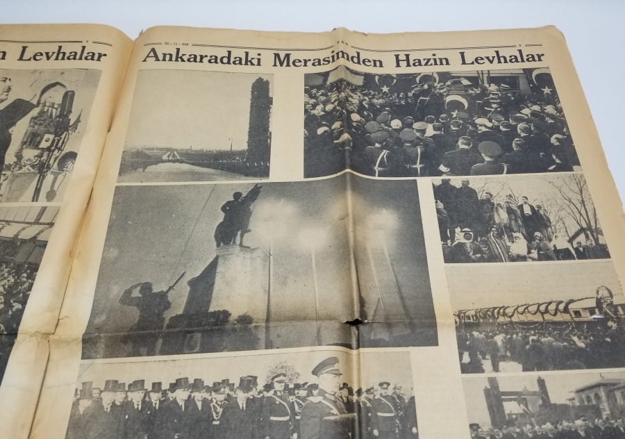 22 KASIM 1938 TARİHLİ MUSTAFA KEMAL ATATÜRK'ÜN ÖLÜMÜ KONULU TAN GAZETESİ
