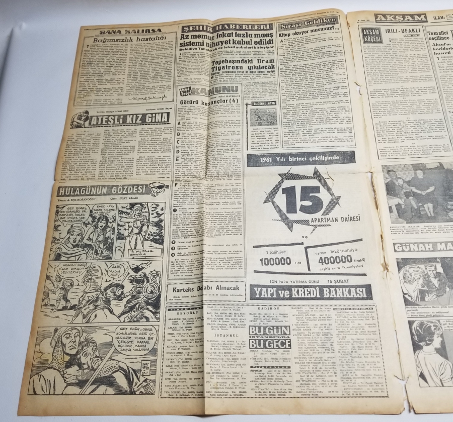 ADNAN MENDERES'İN İDAMI KONULU 25 OCAK 1961 TARİHLİ AKŞAM GAZETESİ