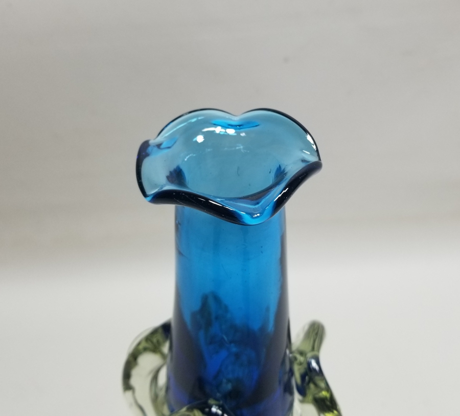 ÜFLEME CAMDAN MAMUL ANTİKA FIRFIRLI CAM MUMLUK