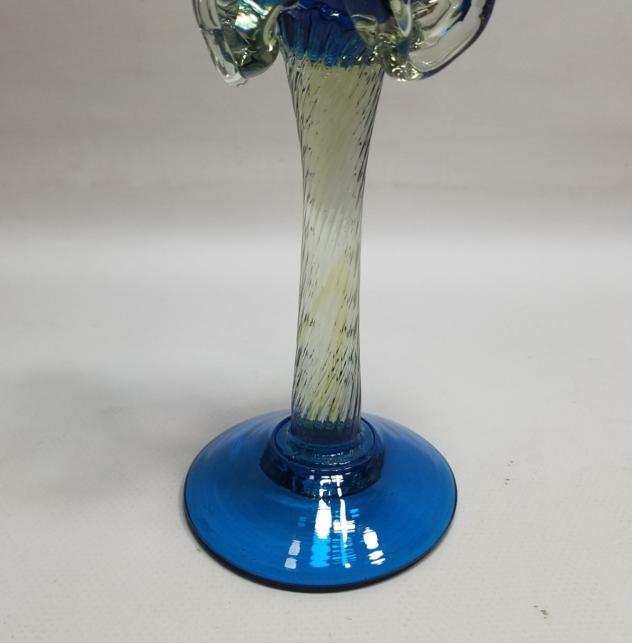 ÜFLEME CAMDAN MAMUL ANTİKA FIRFIRLI CAM MUMLUK