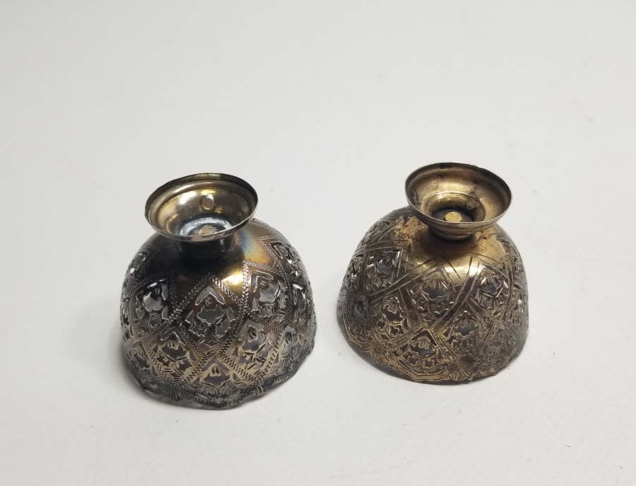 TESTERE VE KALEM İŞÇİLİKLİ OSMANLI DÖNEMİ ÇİFT GÜMÜŞ FİNCAN ZARFI