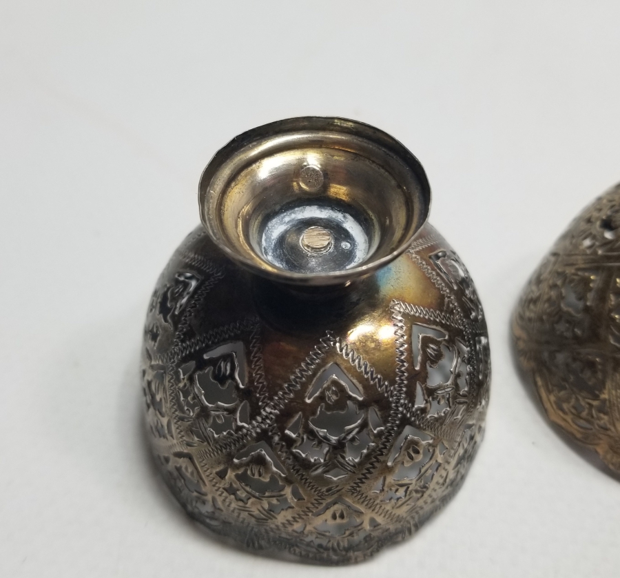 TESTERE VE KALEM İŞÇİLİKLİ OSMANLI DÖNEMİ ÇİFT GÜMÜŞ FİNCAN ZARFI