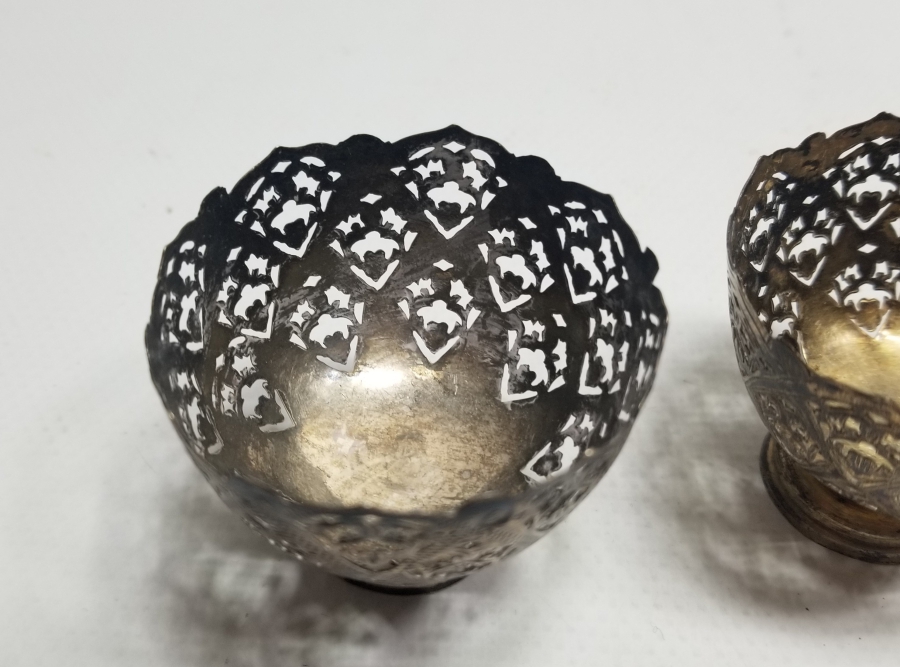 TESTERE VE KALEM İŞÇİLİKLİ OSMANLI DÖNEMİ ÇİFT GÜMÜŞ FİNCAN ZARFI