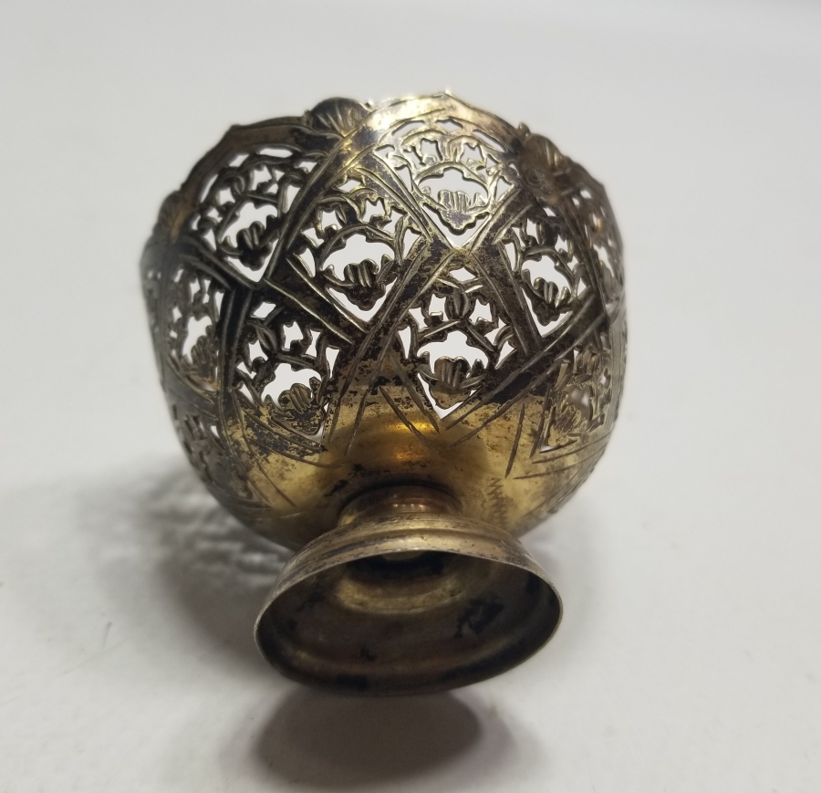 TESTERE VE KALEM İŞÇİLİKLİ OSMANLI DÖNEMİ ÇİFT GÜMÜŞ FİNCAN ZARFI