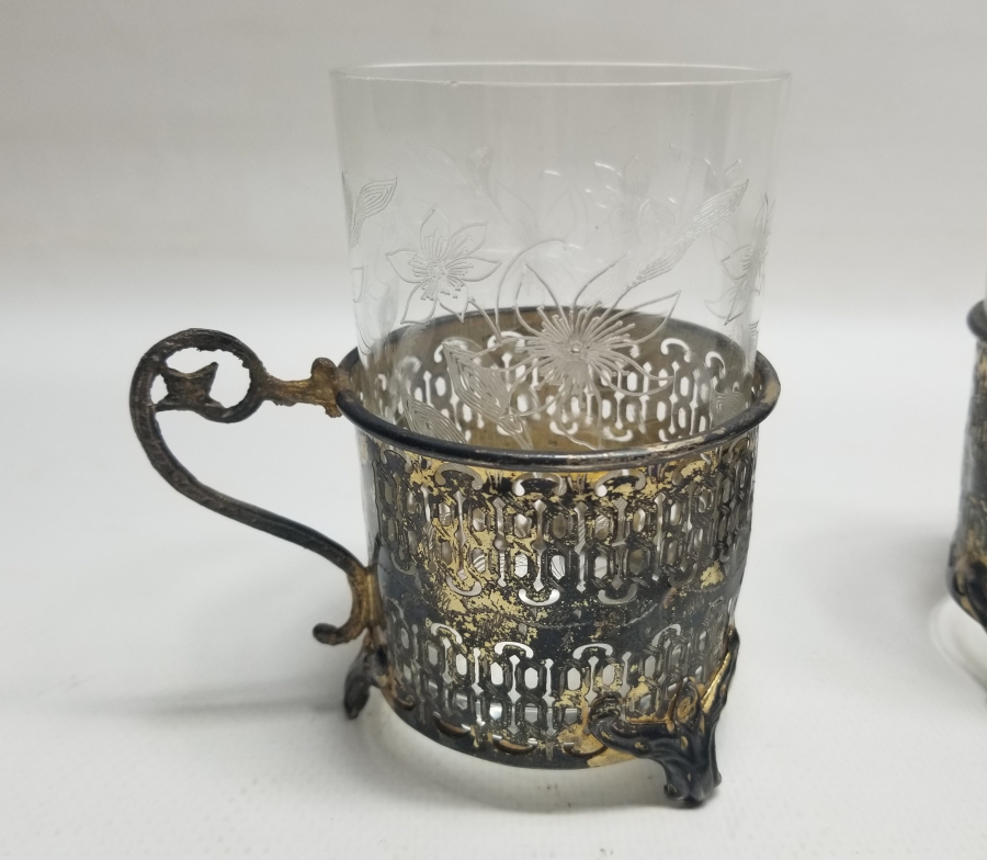 OSMANLI DÖNEMİ TUĞRALI GÜMÜŞ ÇİFT ŞERBETLİK