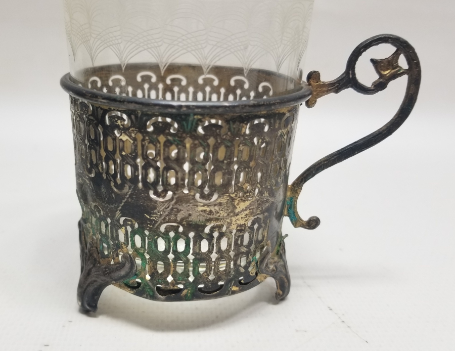 OSMANLI DÖNEMİ TUĞRALI GÜMÜŞ ÇİFT ŞERBETLİK