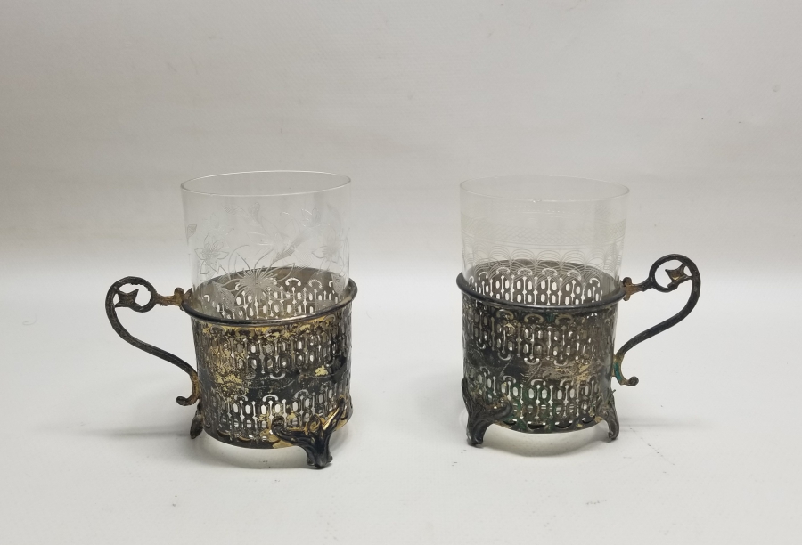 OSMANLI DÖNEMİ TUĞRALI GÜMÜŞ ÇİFT ŞERBETLİK