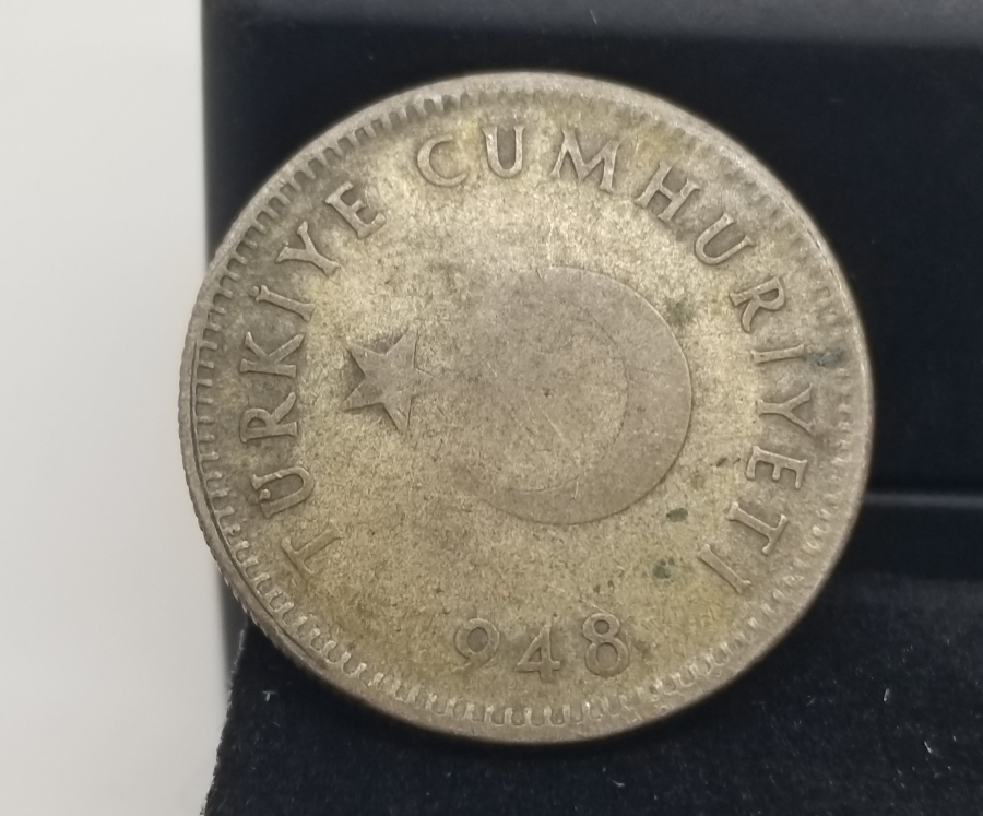 1948 YILI GÜMÜŞ TÜRKİYE CUMHURİYETİNİN SON GÜMÜŞ PARASI OLAN 1 LİRA