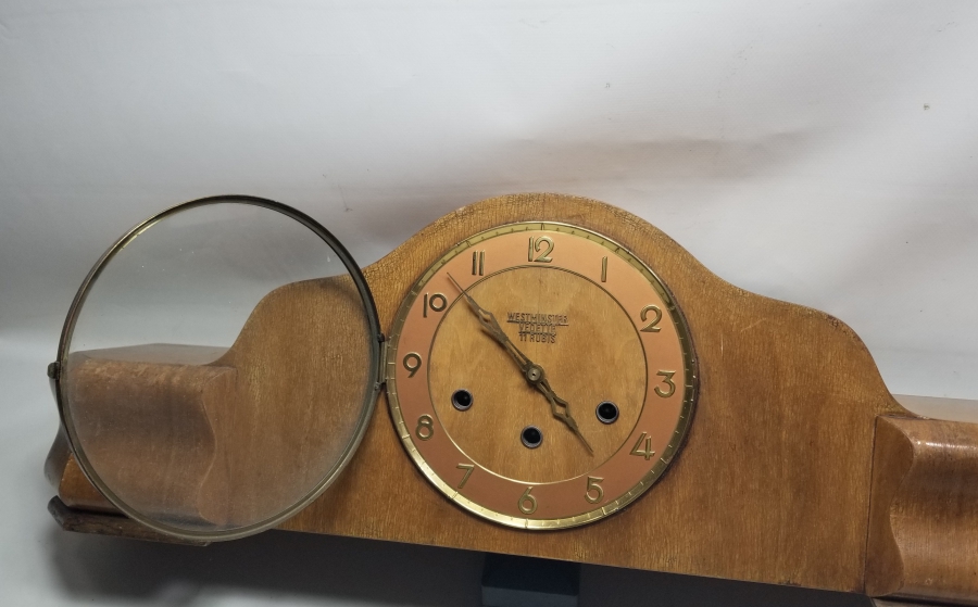 AHŞAP KASA OSMANLI DÖNEMİ KURMALI VE ZİLLİ ŞÖMİNE SAATİ