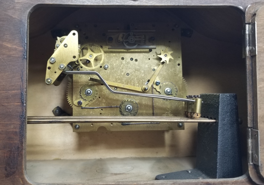 AHŞAP KASA OSMANLI DÖNEMİ KURMALI VE ZİLLİ ŞÖMİNE SAATİ