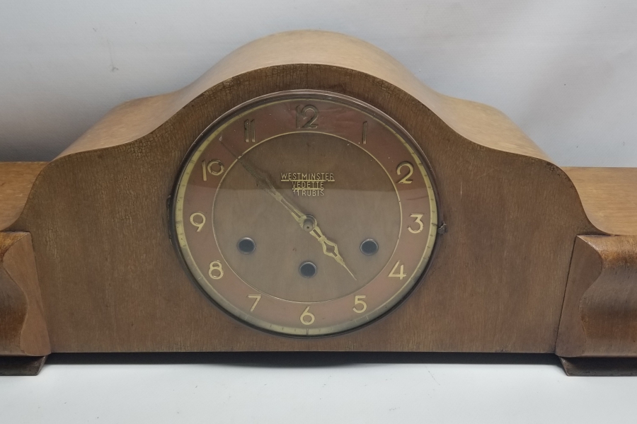 AHŞAP KASA OSMANLI DÖNEMİ KURMALI VE ZİLLİ ŞÖMİNE SAATİ