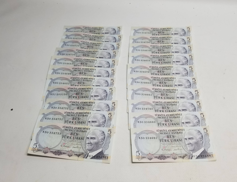 ANTİKA KAĞIT 5 LİRA LOTU