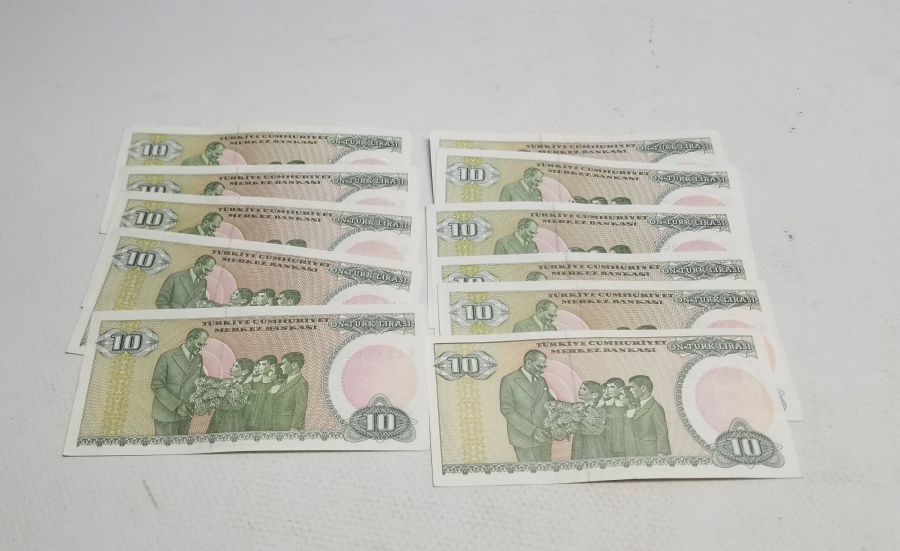 ANTİKA KAĞIT 10 LİRA LOTU