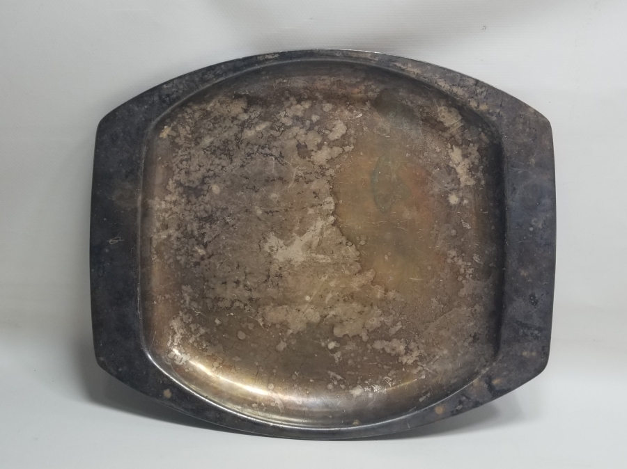 GÜMÜŞ KAPLAMA ANTİKA İTALYAN TEPSİ