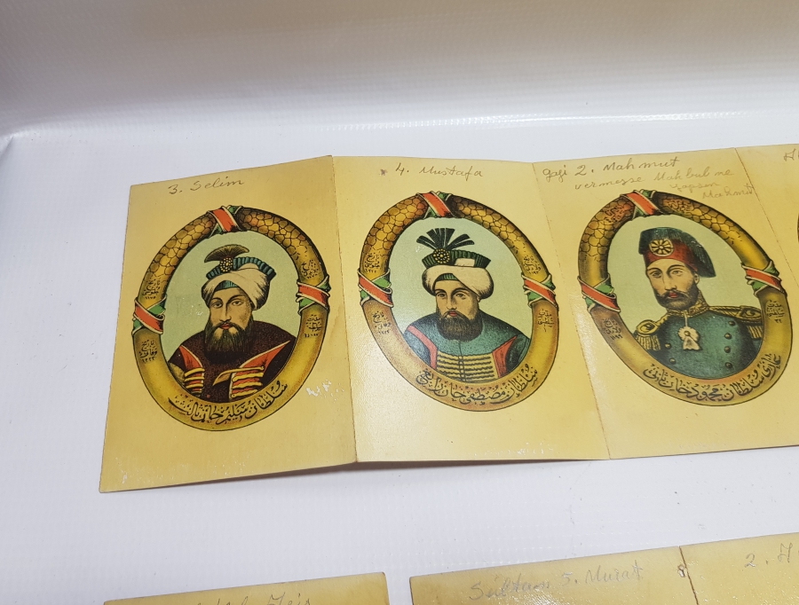 OSMANLI DÖNEMİ ÇOK NADİR ORİJİNAL ALBÜMÜNDE PADİŞAH KARTLARI SERİSİ KARTPOSTAL TAKIMI