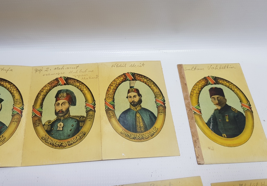 OSMANLI DÖNEMİ ÇOK NADİR ORİJİNAL ALBÜMÜNDE PADİŞAH KARTLARI SERİSİ KARTPOSTAL TAKIMI