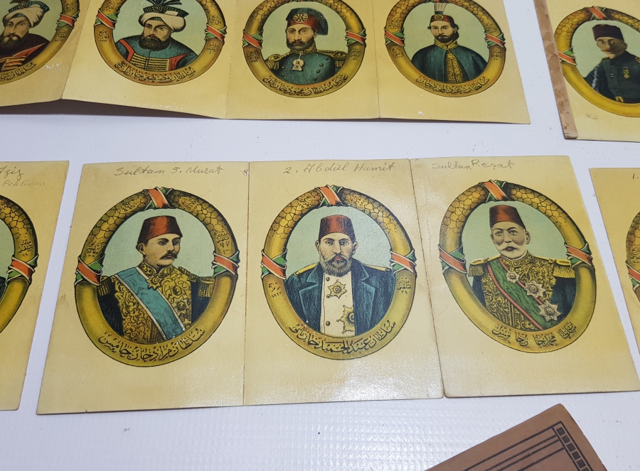 OSMANLI DÖNEMİ ÇOK NADİR ORİJİNAL ALBÜMÜNDE PADİŞAH KARTLARI SERİSİ KARTPOSTAL TAKIMI