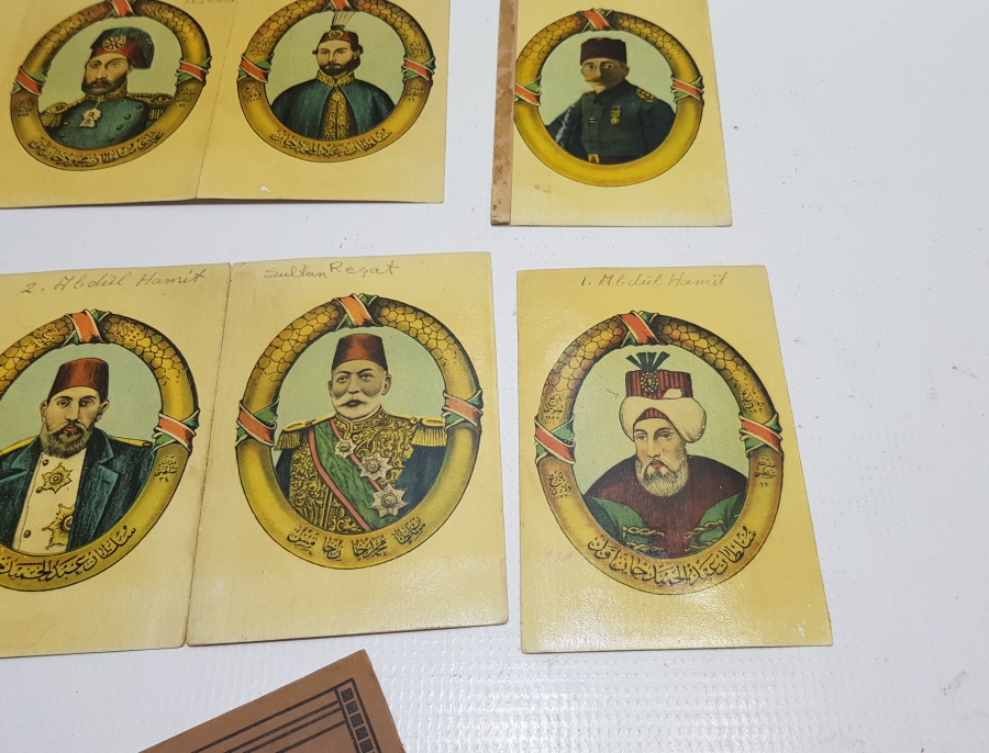 OSMANLI DÖNEMİ ÇOK NADİR ORİJİNAL ALBÜMÜNDE PADİŞAH KARTLARI SERİSİ KARTPOSTAL TAKIMI