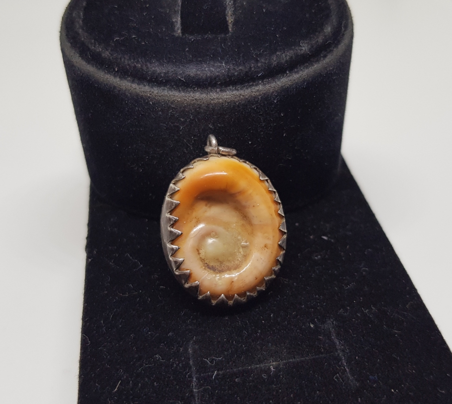 ÜZERİ SONSUZLUK GÖRSELLİ OSMANLI DÖNEMİ KOLYE UCU - FES SÜSÜ