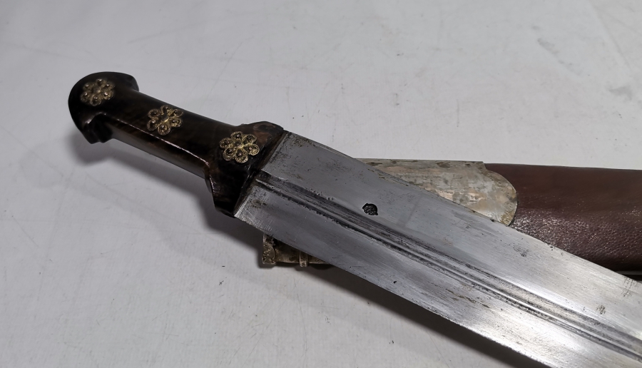 ÇİFT YÜZÜ USTA DAMGALI DEV BOYDA OSMANLI DÖNEMİ ÇERKEZ KAMASI