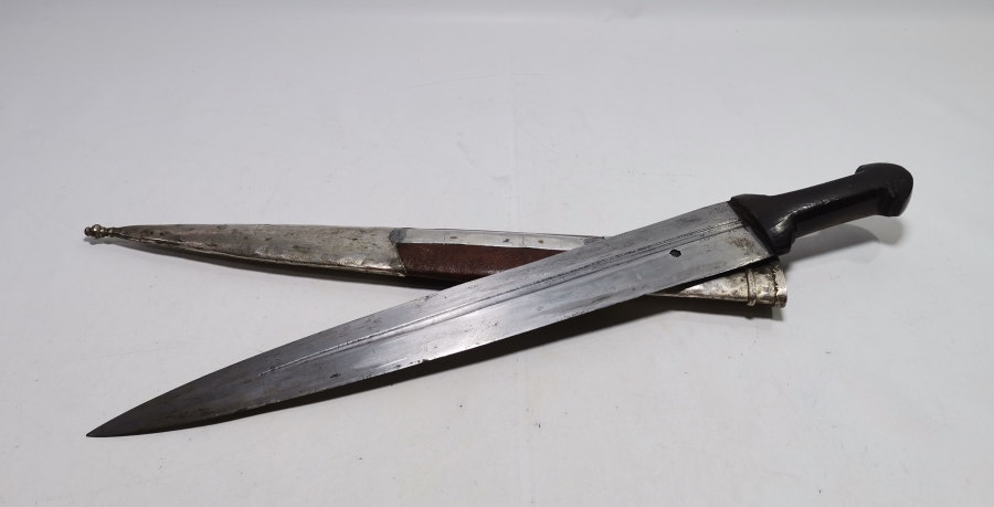 ÇİFT YÜZÜ USTA DAMGALI DEV BOYDA OSMANLI DÖNEMİ ÇERKEZ KAMASI