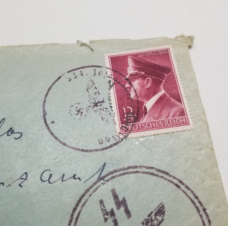 ÜZERİ NAZİ DAMGALI VE HİTLER PULLU 2. DÜNYA SAVAŞI ANTİKA MEKTUP ZARFI