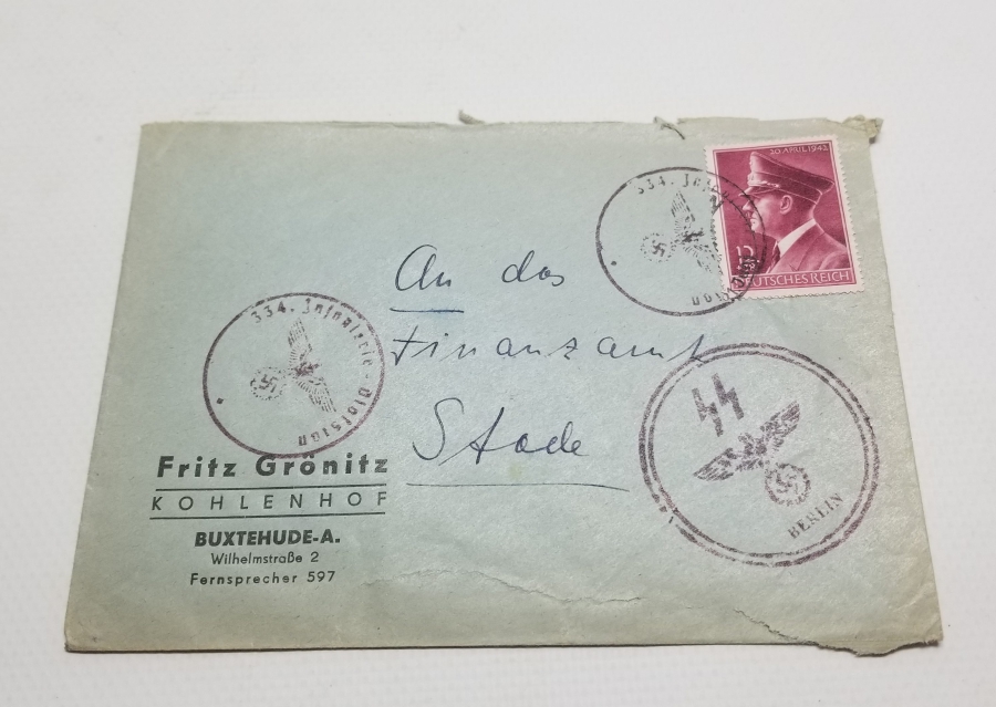 ÜZERİ NAZİ DAMGALI VE HİTLER PULLU 2. DÜNYA SAVAŞI ANTİKA MEKTUP ZARFI