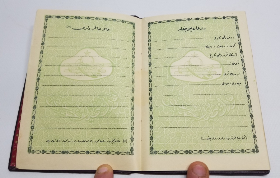 CUMHURİYET BAŞLARI VARAKLI CİLDİNDE OSMANLICA EVLİLİK CÜZDANI