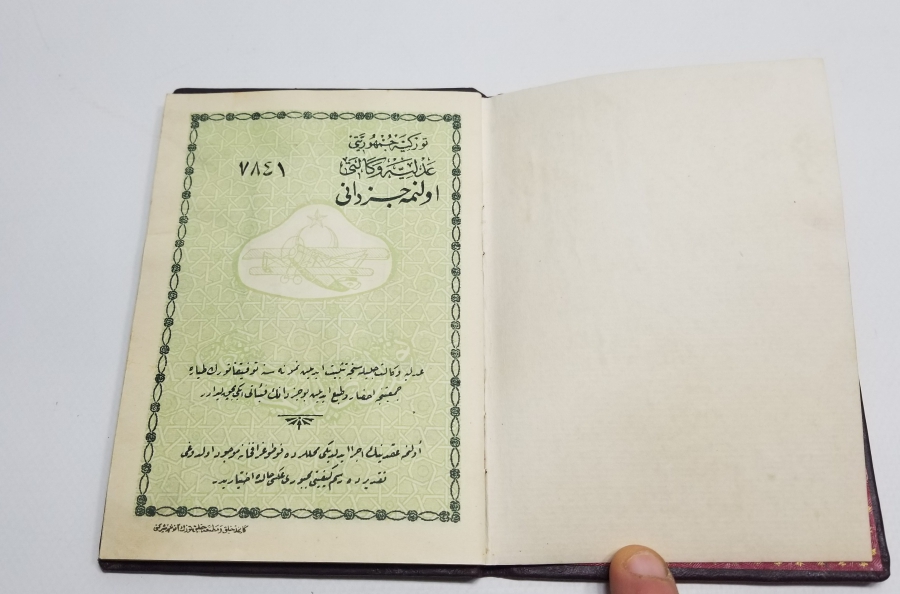 CUMHURİYET BAŞLARI VARAKLI CİLDİNDE OSMANLICA EVLİLİK CÜZDANI