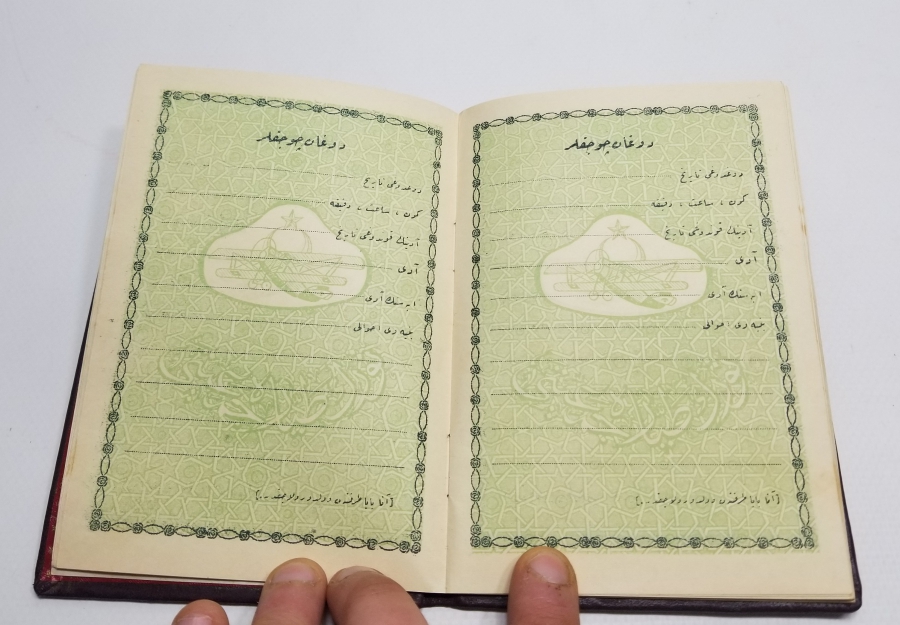 CUMHURİYET BAŞLARI VARAKLI CİLDİNDE OSMANLICA EVLİLİK CÜZDANI