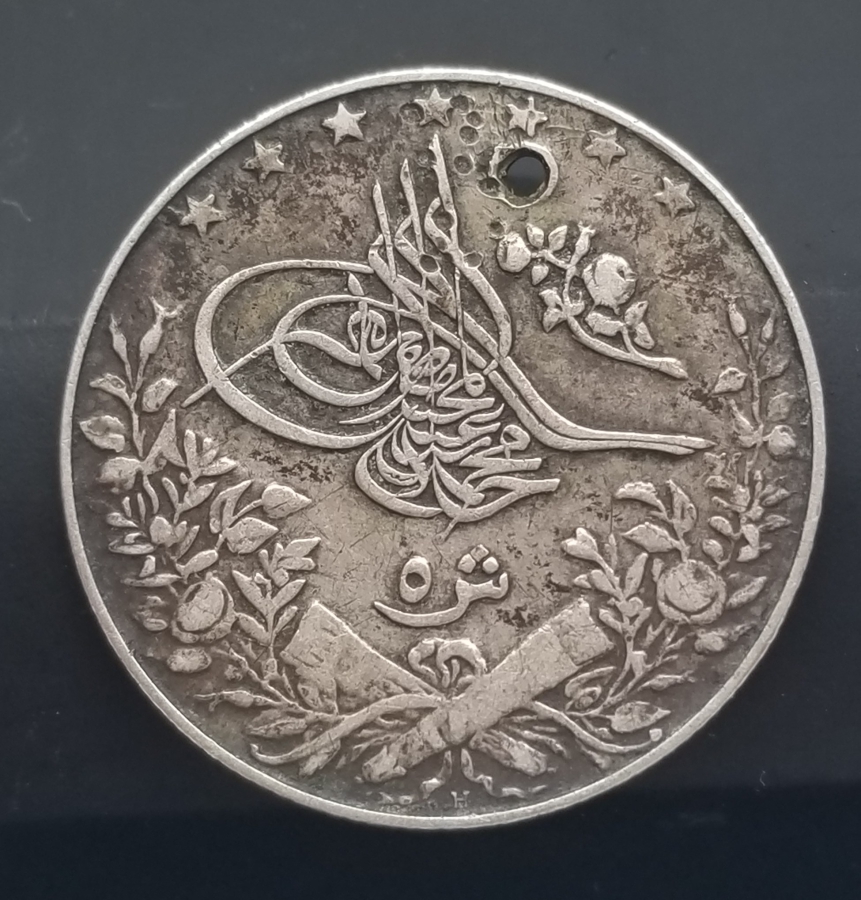 MEHMET REŞAT DÖNEMİ GÜMÜŞ MISIR 5 KURUŞ