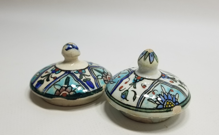 OSMANLI DÖNEMİ İKİ ADET KÜTAHYA KAVANOZ KAPAĞI