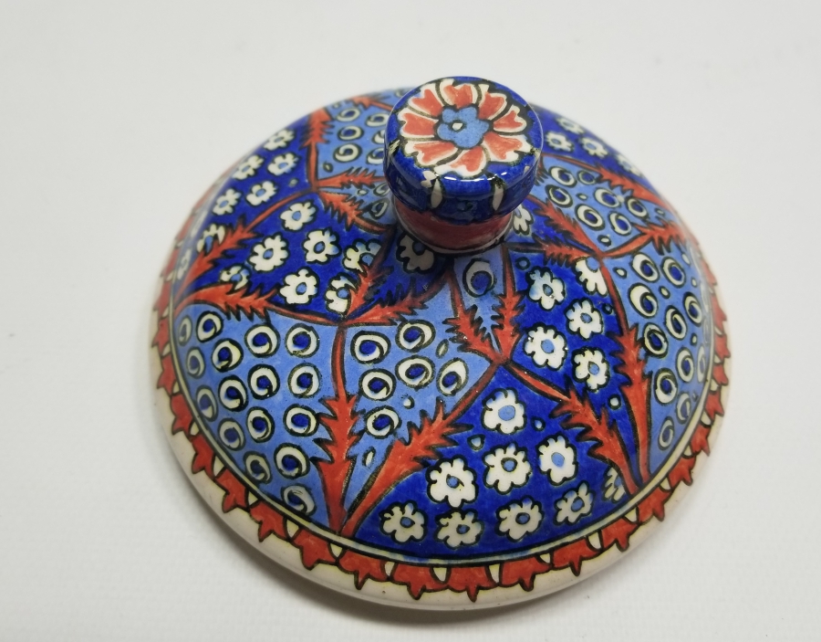 OSMANLI DÖNEMİ EL BOYAMA İŞÇİLİKLİ NADİR KÜTAHYA İFTARİYELİK KAPAĞI