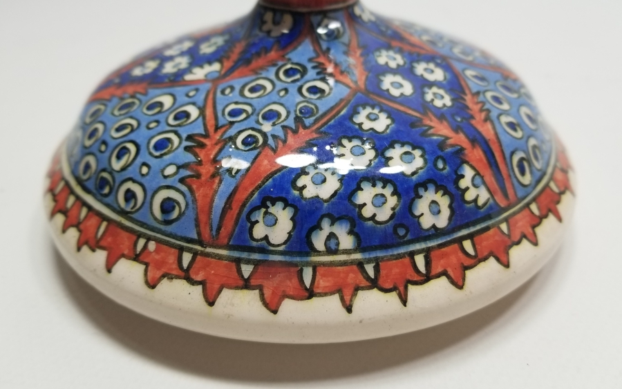 OSMANLI DÖNEMİ EL BOYAMA İŞÇİLİKLİ NADİR KÜTAHYA İFTARİYELİK KAPAĞI