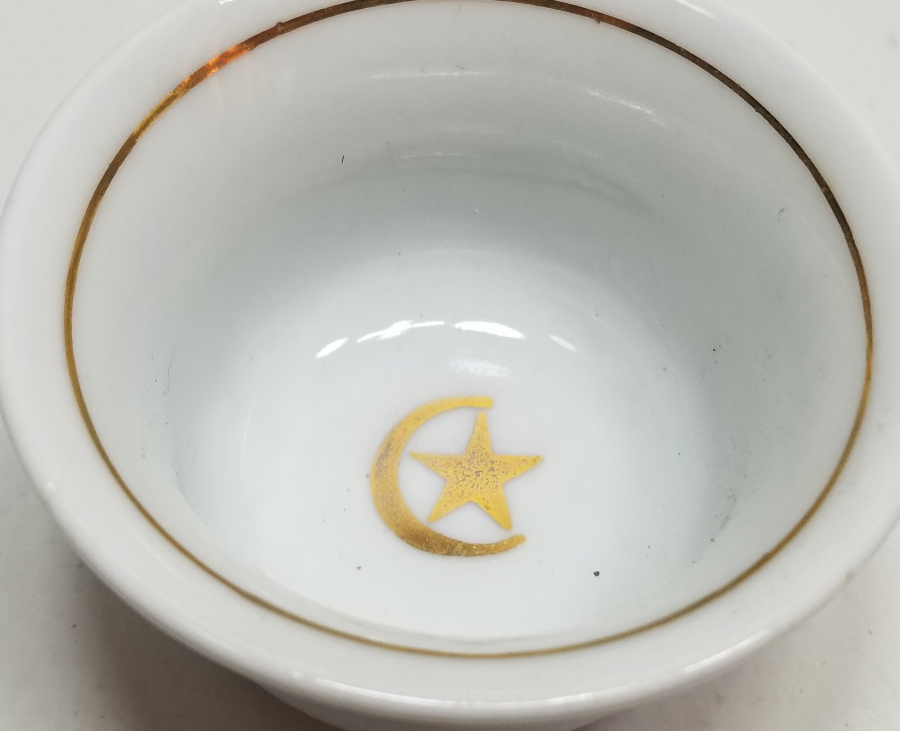 İÇİ AY YILDIZ FİGÜRLÜ ANTİKA ZARF FİNCANI