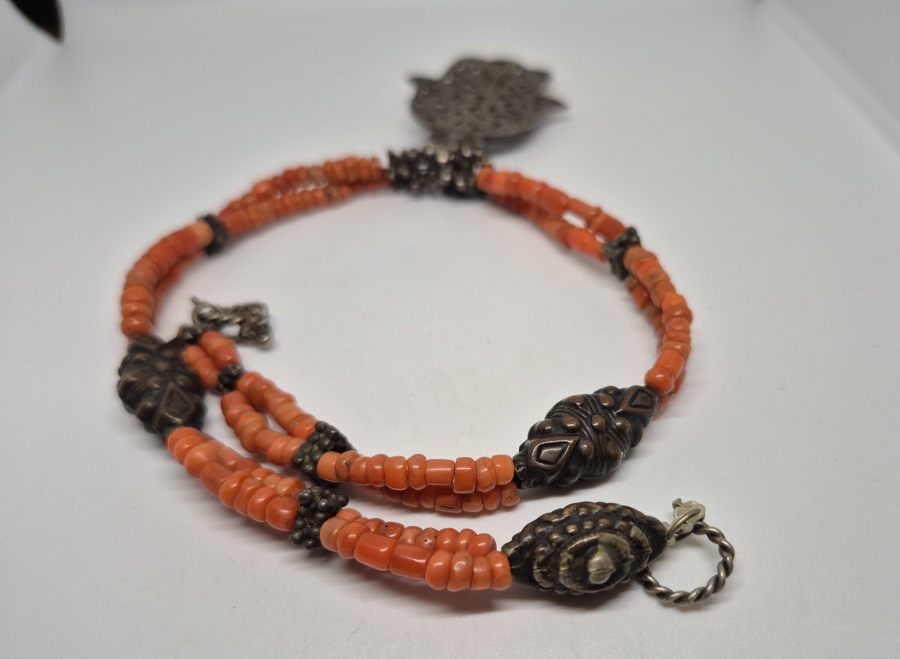 MERCAN TAŞLI OSMANLI DÖNEMİ FATMA ANANIN ELİ TILSIM KOLYE