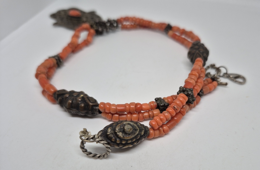 MERCAN TAŞLI OSMANLI DÖNEMİ FATMA ANANIN ELİ TILSIM KOLYE