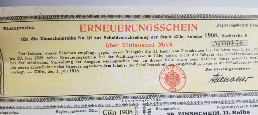 1920LERDEN ALMAN HİSSE SENEDİ