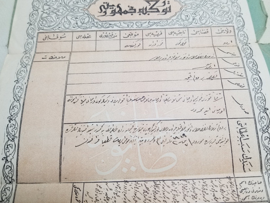 ORİJİNAL KARTONUNDA CUMHURİYET BAŞLARI SENED-İ HAKANİ - TAPU