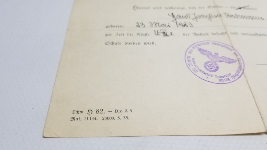 ÜZERİ NAZİ DAMGALI ALMAN EVRAK