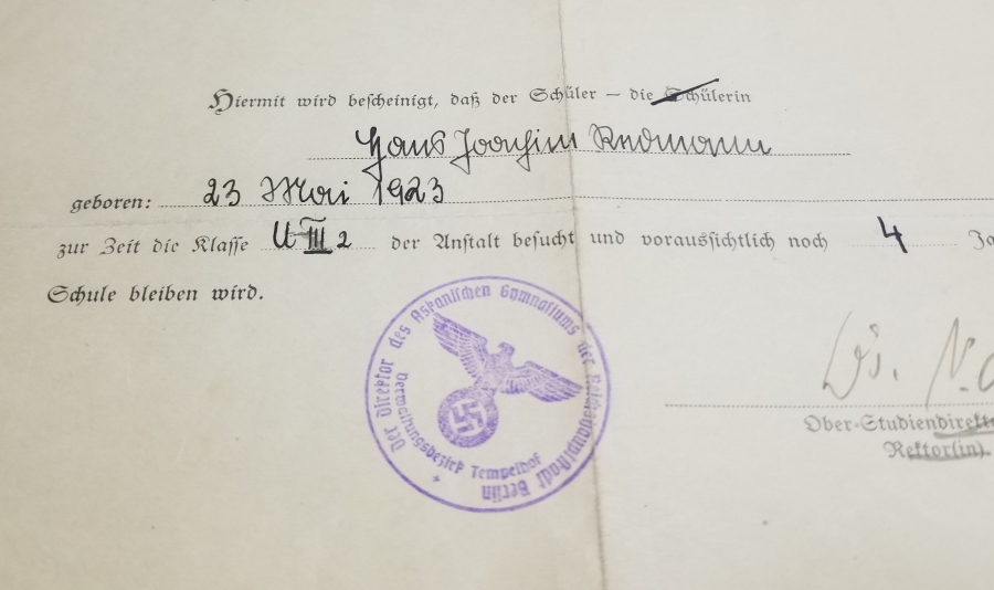 ÜZERİ NAZİ DAMGALI ALMAN EVRAK