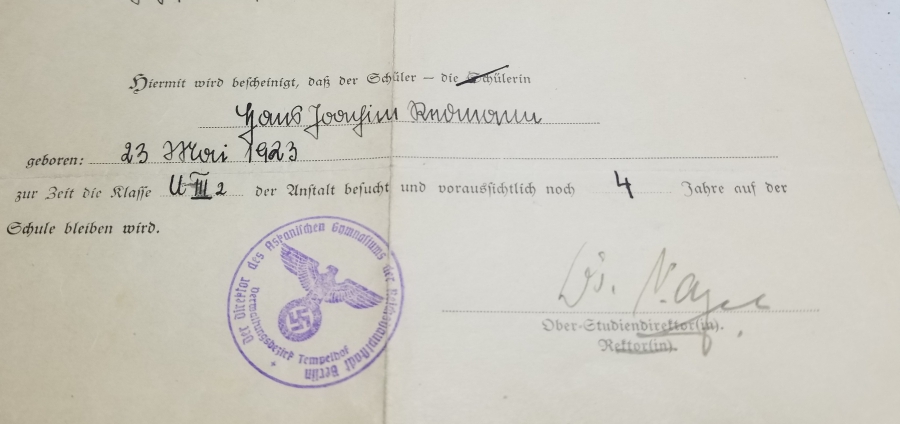 ÜZERİ NAZİ DAMGALI ALMAN EVRAK