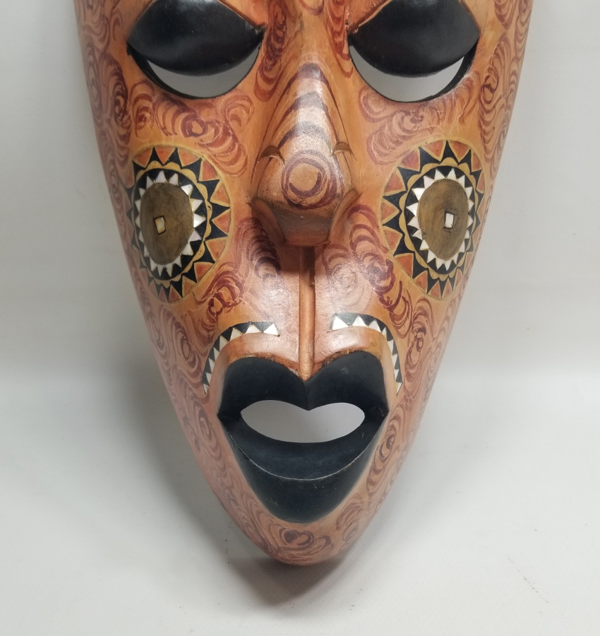 EL YAPIMI AHŞAP AFRİKA DEKORATİF MASK