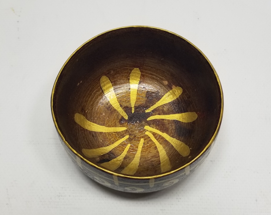 EL BOYAMA İŞÇİLİKLİ ANTİKA AHŞAP KASE