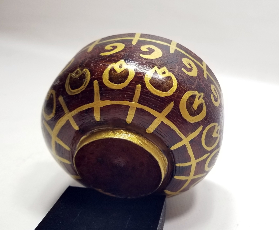 EL BOYAMA İŞÇİLİKLİ ANTİKA AHŞAP KASE