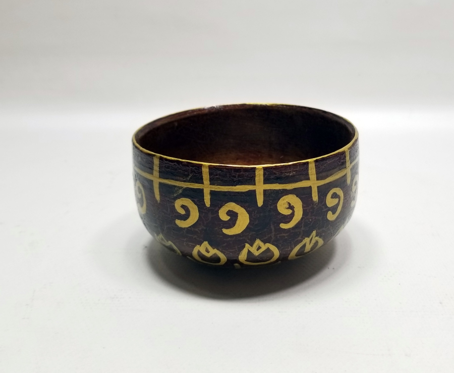 EL BOYAMA İŞÇİLİKLİ ANTİKA AHŞAP KASE