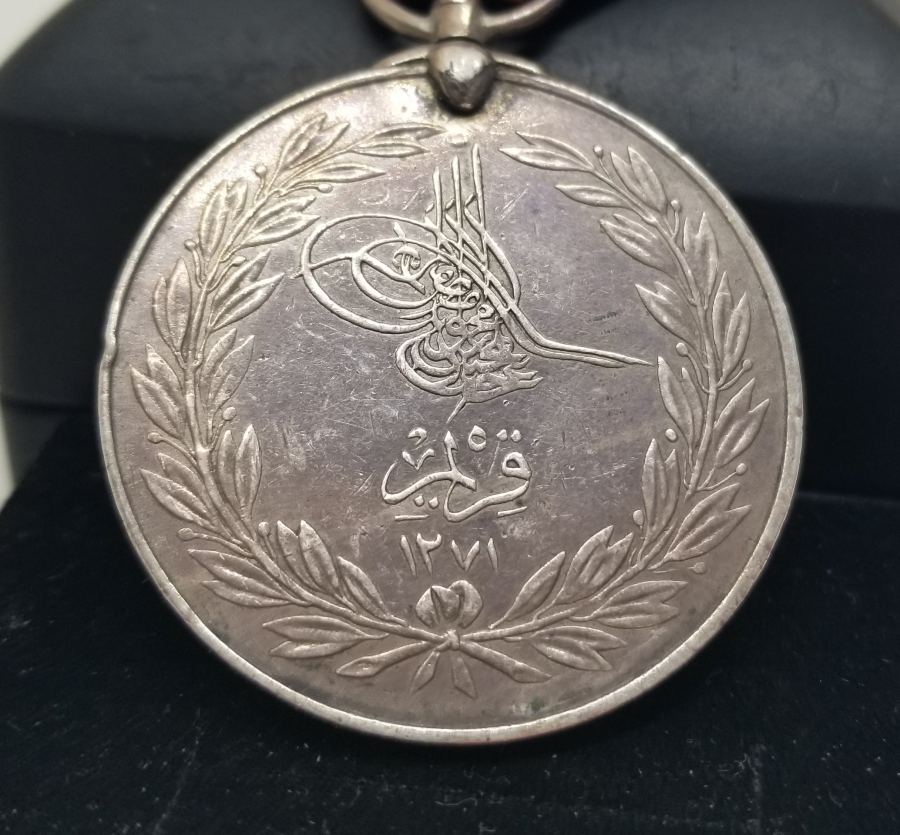 ORİJİNAL KURDELASIYLA OSMANLI TİPİ GÜMÜŞ KIRIM MADALYASI