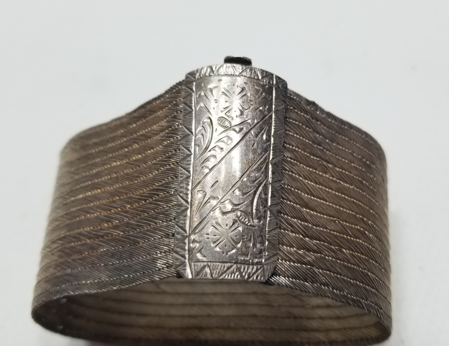 ÜZERİ KALEM İŞÇİLİKLİ OSMANLI DÖNEMİ TRABZON İŞİ HASIR ÖRME GELİN BİLEZİĞİ