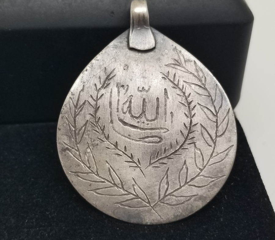 OSMANLI DÖNEMİ TILSIMLI ARMUDİ GÜMÜŞ KOLYE