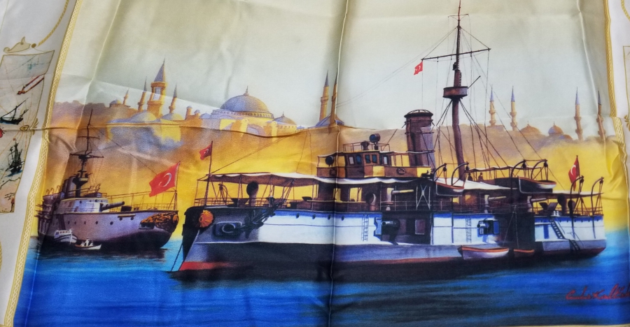 DENİZ MÜZESİ HATIRASI İPEK MENDİL
